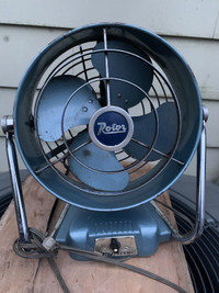 Vintage Rotor Jet Stream Electric fan MCM 2-speed worke