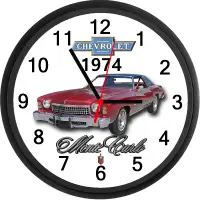 1974 Chevy Monte Carlo (Burgundy) Custom Wall Clock - Brand New