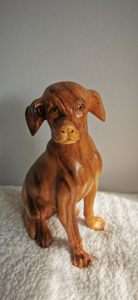 Gorgeous Dog Sculpture Handmade Wood Carving