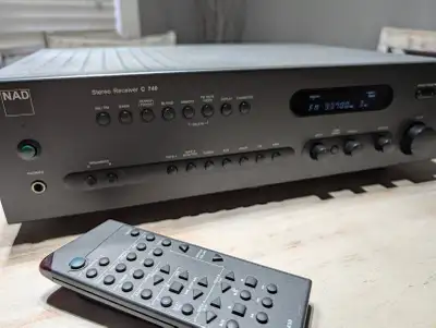 Located in Strathmore. NAD C740 audiophile receiver with factory remote. Highly regarded and under-s...