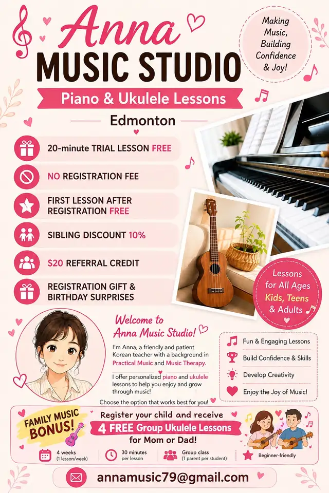 Piano & Ukulele lessons 