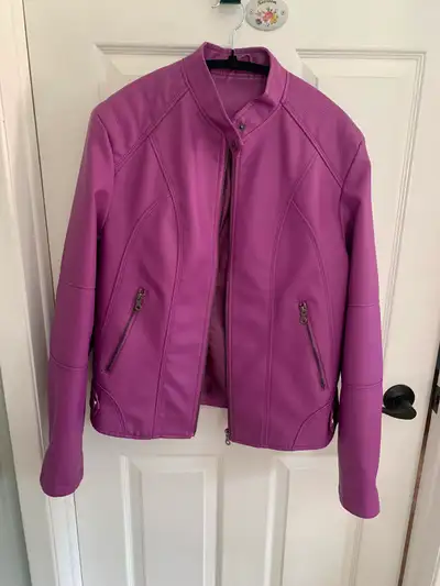 Ladies faux leather jacket, View more