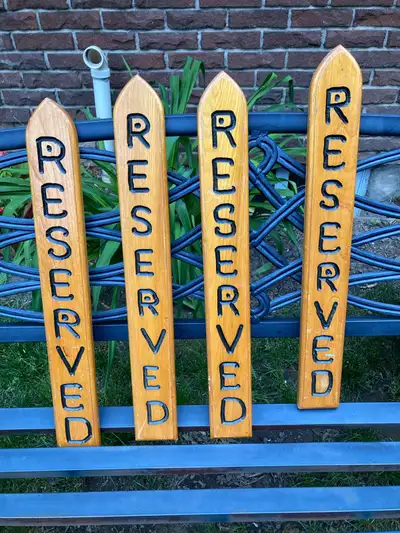 • Custom Vintage Hardwood Reserved Signs • In great shape • Great for Buisness restaurant church • H...