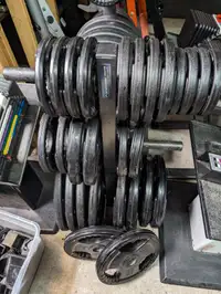 Premium Rubber Olympic Weight Plates 2 in - $1.25 a LB home gym