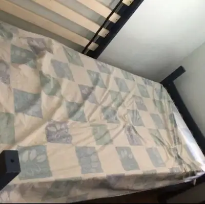 Twin bed frame, blue, View more