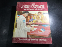 1979 Dodge Sportsman Plymouth Voyager Vans Manual "C" Motorhome
