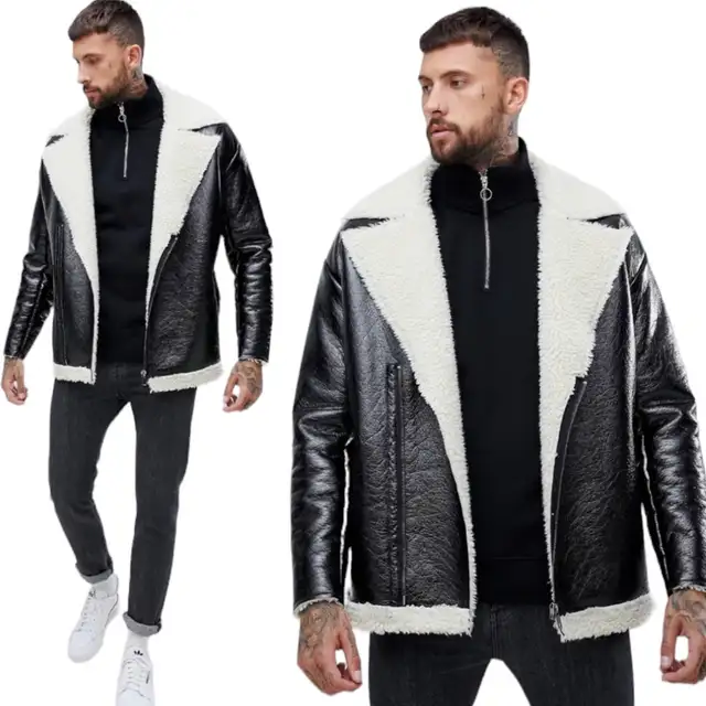 ASOS OVERSIZED FAUX SHEARLING IN VINYL JACKET SIZE M - BNWT in Men's in City of Toronto - Image 3