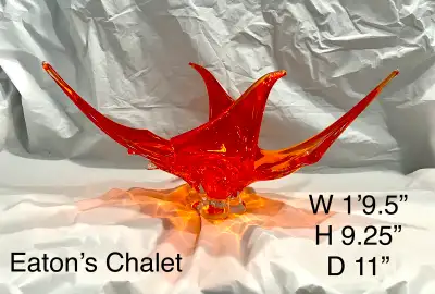 Deep Orange Chalet stretched centerpiece etched for distribution by Eaton’s department store. $225 O...