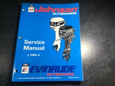 Factory OEM 1994 Johnson Evinrude OMC Outboards "ER" 2 thru 8 Service Manual Covers 2, 2.3, 3.3, 3,...