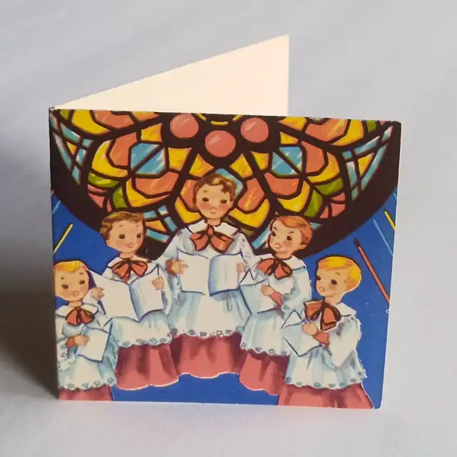 Vintage Christmas Choir Stained Glass Gift Card in Arts & Collectibles in Owen Sound - Image 2