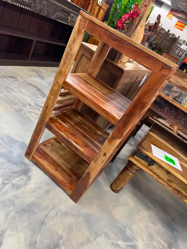 ✅ 2 Tables de chevet hautes, 2 Étagères bois de rose massif inde in Bookcases & Shelving Units in City of Montréal - Image 5