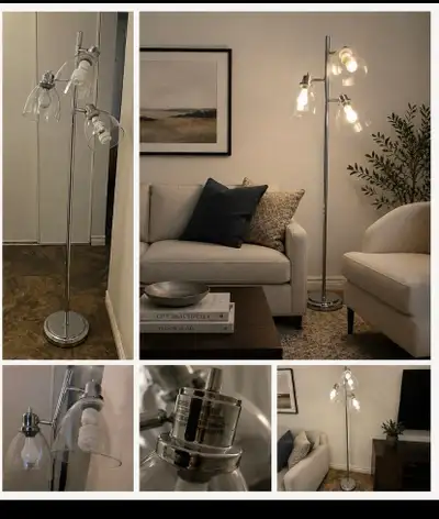 Modern Chrome 3 Lite Floor Lamp, View more
