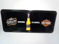 Miller Draft Beer & Harley Davidson Metal Tin Sign