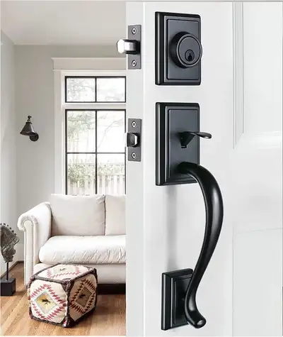 NB_Hardware Matte Black Keyed Entry HandleSet Front Door Entranc, View more