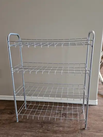 Grey, 4 tier shoe rack in exc condition - Lindenwoods, View more