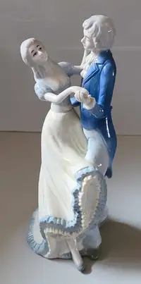 Vintage Rare Porcelain Wedding Dancing Couple 12" Tall Figurine 