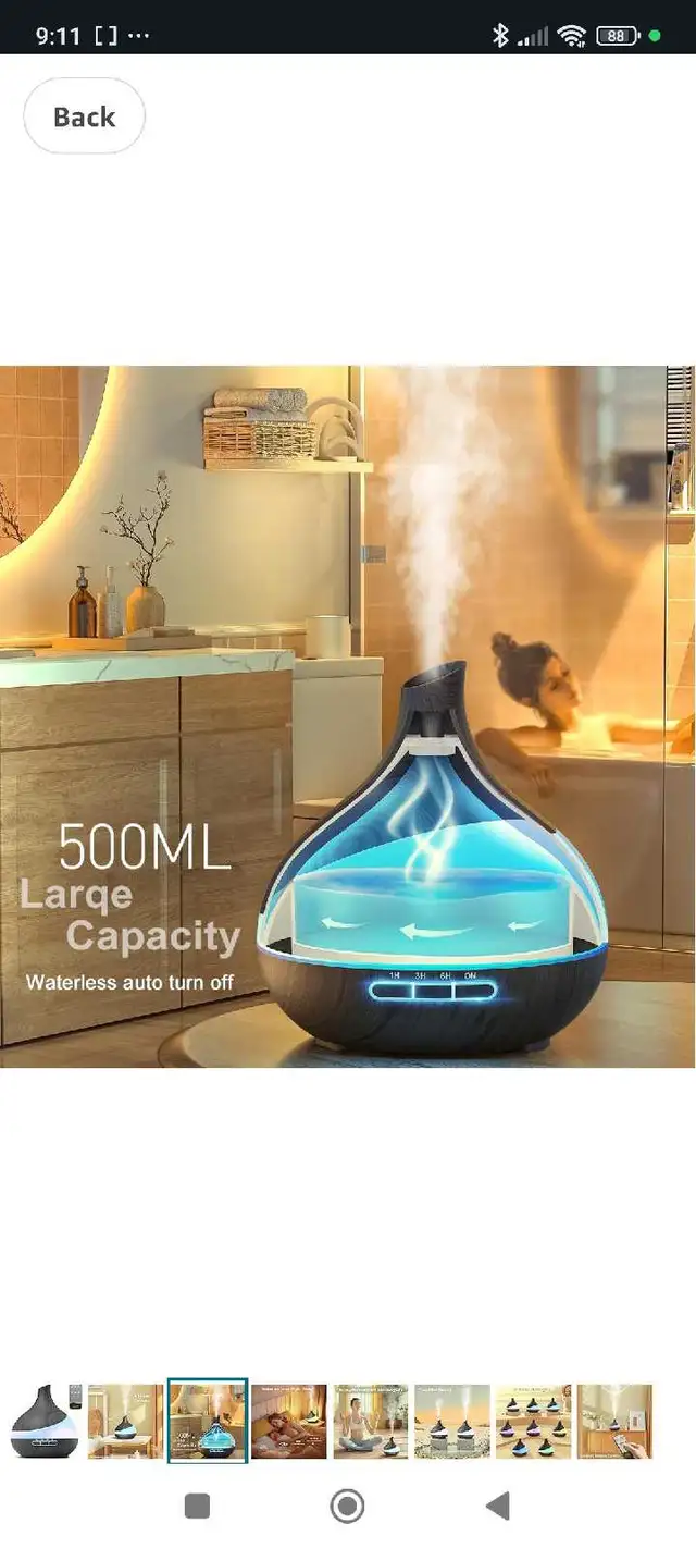 500ML Essential Oil Diffuser: Aroma Diffuser with Remote Control65561394887041122