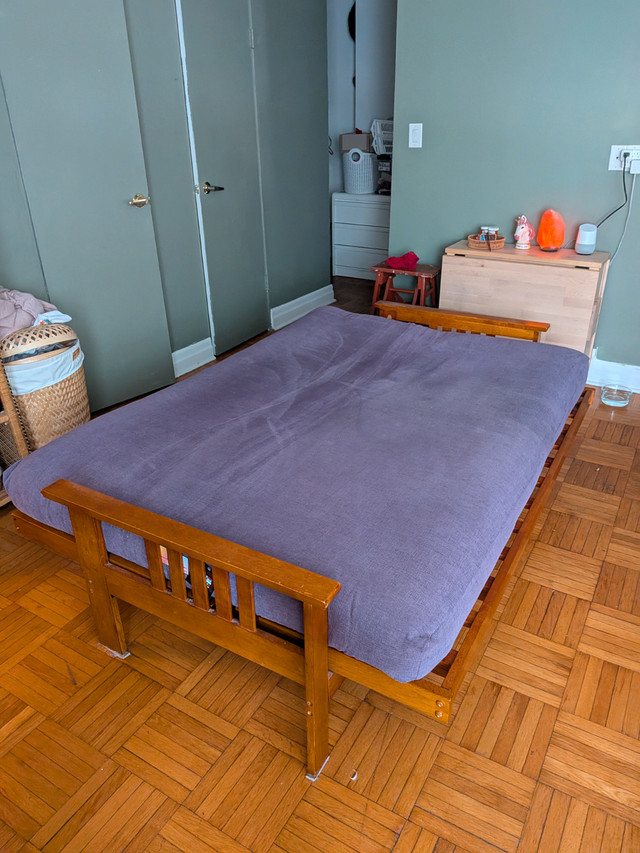 Solid Wood Double/Full size Futon includes two different covers in Couches & Futons in City of Toronto - Image 3