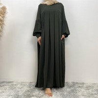 Pleated Front, Plain Abaya