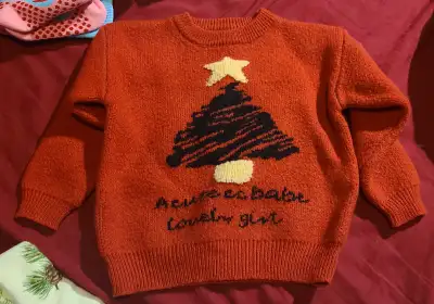 Kids sweater red Christmas tree, View more