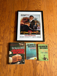 Retro James Bond poster and books