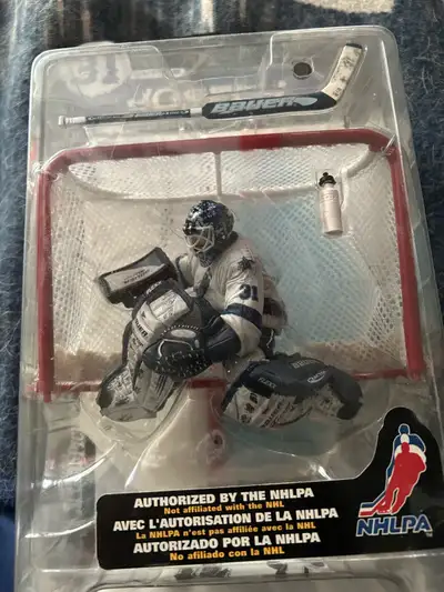 Curtis Joseph Maple Leafs NHLPA autographed McFarlane figurine. Autograph obtained in person at an e...