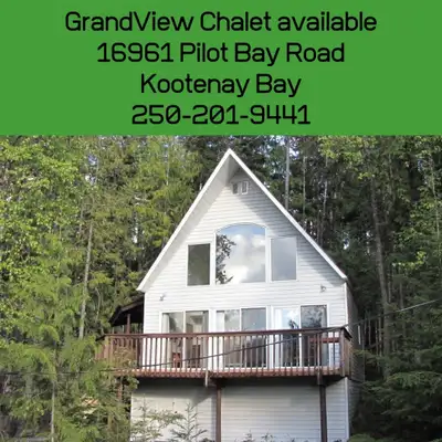 Kootenay Bay - Long Term Lease The Grandview Chalet is fully furnished and equipped with dishes, a m...