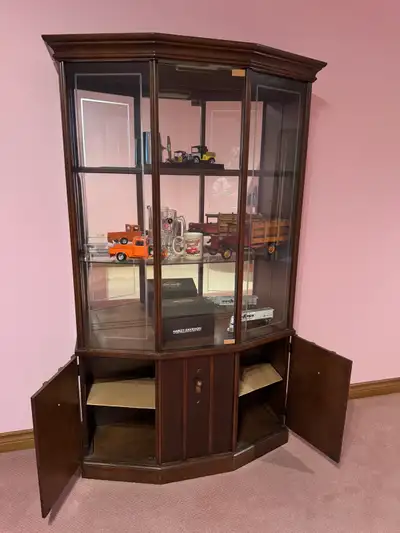 vintage glass display cabinet , View more