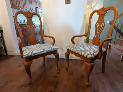 Pair of solid cherry wood dining  chairs, View more
