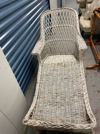 Vintage wicker chaise lounge