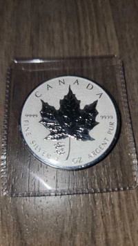 2012 Reverse proof silver maple Lunar dragon privy