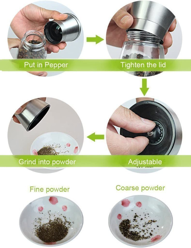 Two Stainless Steel Refillable Salt and Pepper Grinders in Kitchen & Dining Wares in City of Toronto - Image 3