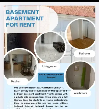 Basement room for and one room upstairs for rent.