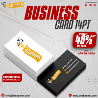 Business Cards 14-Pt Special Discount 40% off ( Pcs-1000 ) !