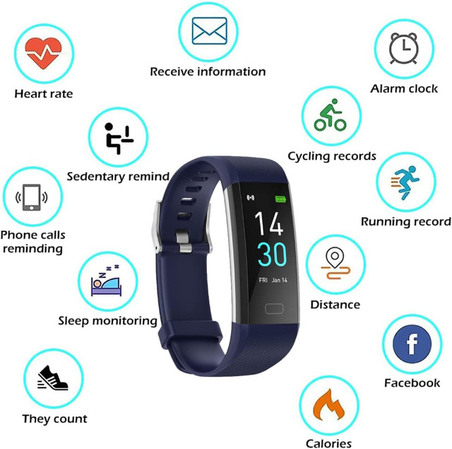 Fitness Tracker with Blood Pressure Heart Rate Sleep Monitor, W in Health & Special Needs in City of Toronto - Image 2
