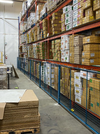 Pallet racking safety netting and wire mesh partitions.