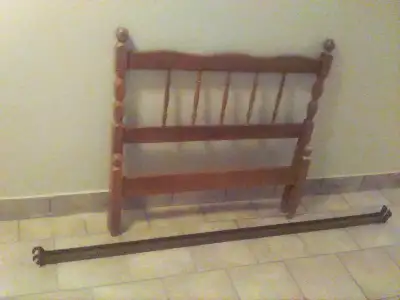 Single Bed Frame with Wooden Headboard, View more