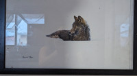 Framed Wolf print 