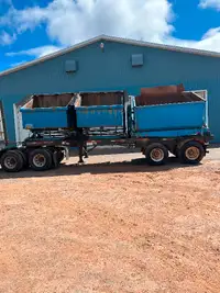 Three box side dump trailer