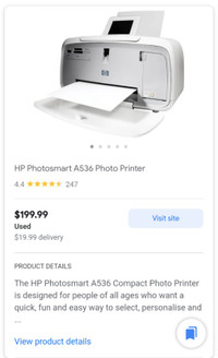 PRINT PHOTOS AT HOME! HP Photosmart A536 Photo Printer+90 paper