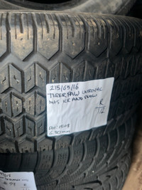 215/65R16 Uniroyal Tigerpaw Winter Tires -USED 2 TIRES