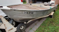 14ft Boat with trailer, motor & oars included for sale