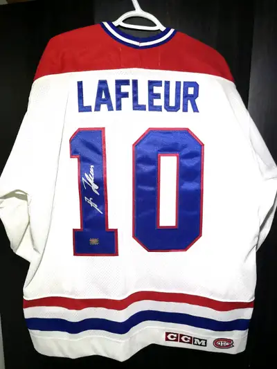 Montreal Canadiens legend Guy Lafleur autographed XL jersey with COA from Autograph Authentic!! Pric...