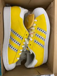 Adidas superstar yellow and white