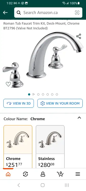 Delta Faucet Windermere 2 handle Roman Tub Faucet.  New in box, View more