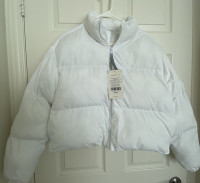 Fabletics Puffer Jacket (White, XS)