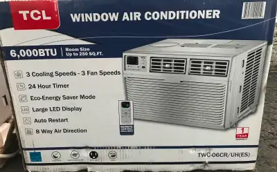 TCL Climatiseur de fenêtre 6000 BTU(Window air conditioner) avec télécommande et accessoires d'insta...