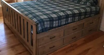 QUEEN CAPTAINS BED IN YOUR CHOICE OF COLOUR  !  SAVE  $  100, View more