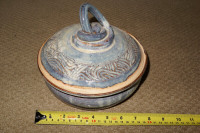 Pottery Bowl  Lid Handmade 7”