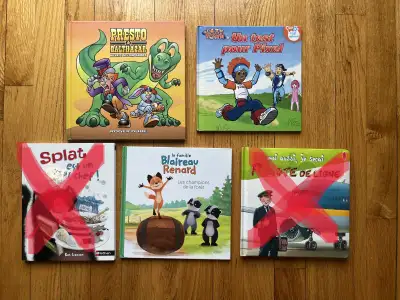 LIVRE ENFANT (5$ chaque) • PRESTO ET BALTAZAR AU PAYS DES DINOSAURES (en très bon état) : 5$ Partez...